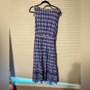 Blue and pink back cut out dress large